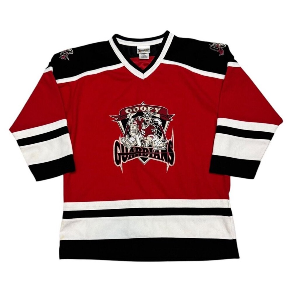 VINTAGE 
Goofy Guardians Red and Black Hockey Jersey